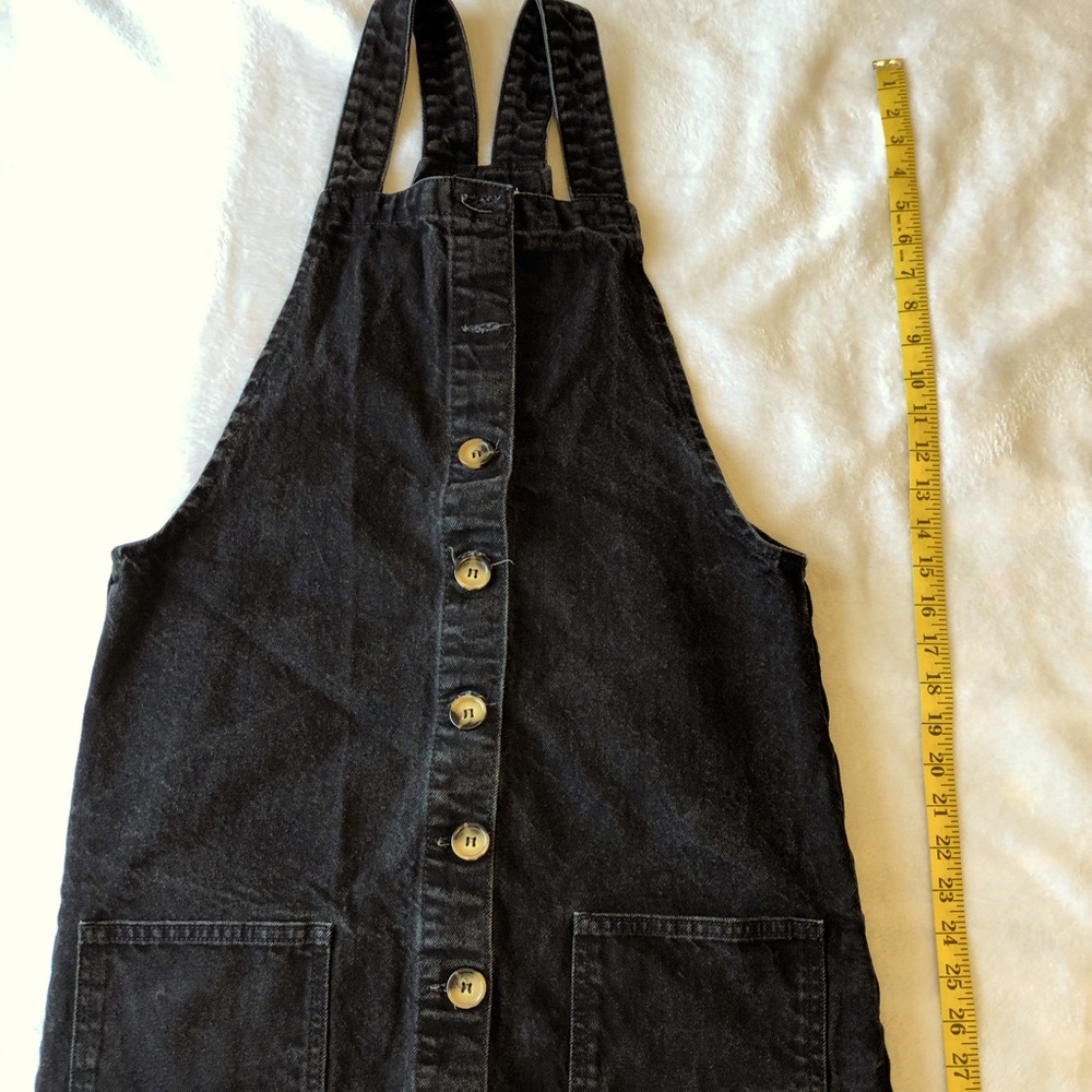 Button up overall denim skirt set
